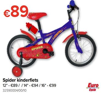 Promotions Spider kinderfiets - Euro Cycle - Valide de 29/03/2019 à 21/04/2019 chez Euro Shop
