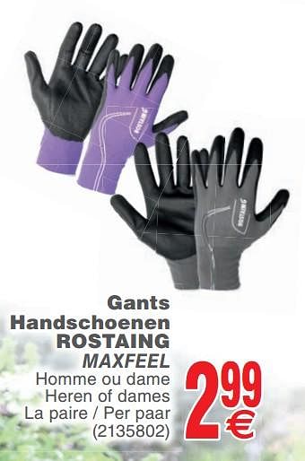 Promoties Gants handschoenen rostaing maxfeel - Huismerk - Cora - Geldig van 26/03/2019 tot 08/04/2019 bij Cora
