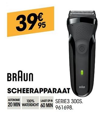 Promoties Braun scheerapparaat serie3 300s - Braun - Geldig van 28/03/2019 tot 11/04/2019 bij Electro Depot