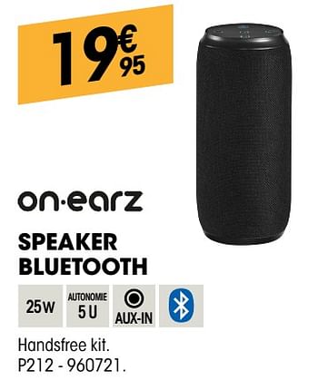 Promoties On-earz speaker bluetooth handsfree kit p212 - On-earz - Geldig van 28/03/2019 tot 11/04/2019 bij Electro Depot