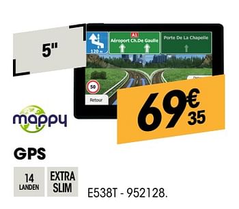 Promoties Mappy gps e538t - Mappy - Geldig van 28/03/2019 tot 11/04/2019 bij Electro Depot