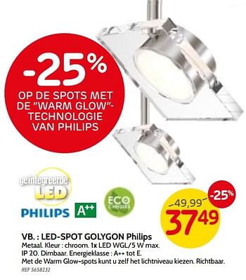 Promoties Led-spot golygon philips - Philips - Geldig van 02/04/2019 tot 22/04/2019 bij BricoPlanit