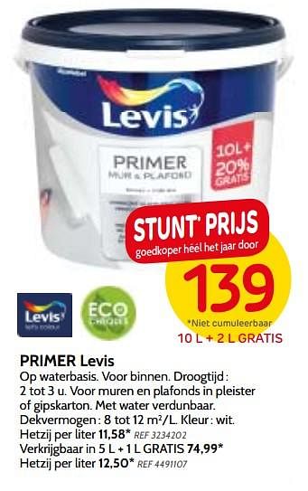 Promoties Primer levis - Levis - Geldig van 02/04/2019 tot 22/04/2019 bij BricoPlanit