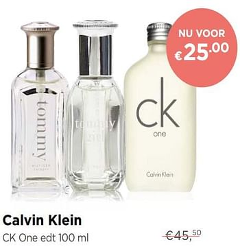 Promoties Calvin klein ck one edt - Calvin Klein - Geldig van 11/03/2019 tot 07/04/2019 bij ICI PARIS XL