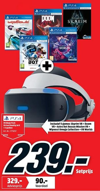 vervormen historisch wekelijks Sony Vr mega pack virtual reality bril + 5 spellen - Promotie bij Media  Markt