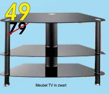 Promoties Meubel tv in zwart - Huismerk - Belga Meubelen - Geldig van 25/03/2019 tot 08/04/2019 bij Belga Meubelen