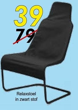 Promoties Relaxstoel in zwart stof - Huismerk - Belga Meubelen - Geldig van 25/03/2019 tot 08/04/2019 bij Belga Meubelen
