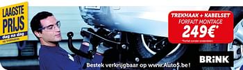 Promoties Trekhaak + kabelset forfait montage - Brink - Geldig van 27/03/2019 tot 30/09/2019 bij Auto 5