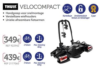 Promoties Trekhaakfietsdragers op platform velocompact - Thule - Geldig van 27/03/2019 tot 30/09/2019 bij Auto 5