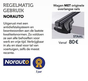 Promoties Dakrails wagen met originele overlangse rails - Norauto - Geldig van 27/03/2019 tot 30/09/2019 bij Auto 5