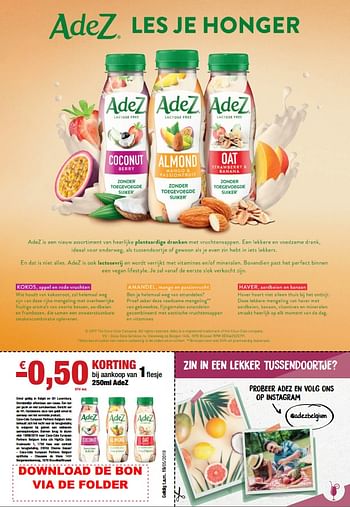Promoties -0,50€ korting bij aankoop van 1 flesje - Adez - Geldig van 12/04/2019 tot 09/05/2019 bij Merkenfolder