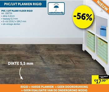 Promoties Pvc - lvt plank vloer rigid - Huismerk - Zelfbouwmarkt - Geldig van 02/04/2019 tot 29/04/2019 bij Zelfbouwmarkt