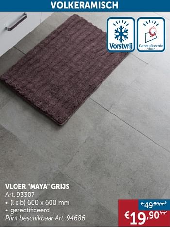Promoties Vloer maya grijs - Huismerk - Zelfbouwmarkt - Geldig van 02/04/2019 tot 29/04/2019 bij Zelfbouwmarkt