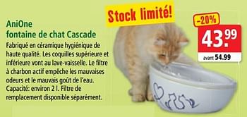 Promotion Maxi Zoo Anione Fontaine De Chat Cascade Anione Animaux Et Accessoires Valide Jusqua 4 Promobutler