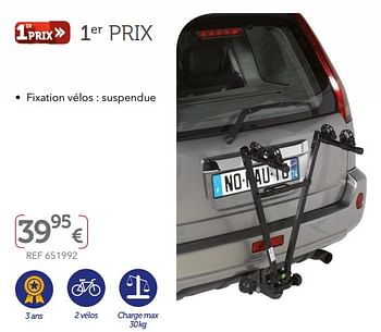Promoties Fixation vélos : suspendue - 1ste prijs - Geldig van 27/03/2019 tot 30/09/2019 bij Auto 5