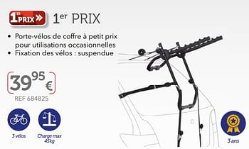 Promotions Porte-vélos de coffre 1er prix - 1ste prijs - Valide de 27/03/2019 à 30/09/2019 chez Auto 5