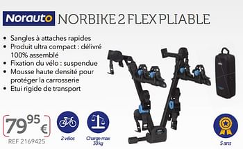 Promotions Porte-vélos de coffre norbike 2 flex pliable - Norauto - Valide de 27/03/2019 à 30/09/2019 chez Auto 5