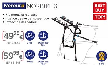 Promotions Porte-vélos de coffre norbike 3 - Norauto - Valide de 27/03/2019 à 30/09/2019 chez Auto 5