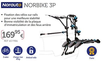 Promotions Porte-vélos de coffre norbike 3p - Norauto - Valide de 27/03/2019 à 30/09/2019 chez Auto 5