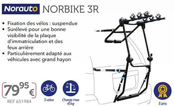 Promoties Porte-vélos de coffre norbike 3r - Norauto - Geldig van 27/03/2019 tot 30/09/2019 bij Auto 5