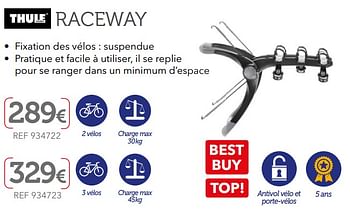 Promoties Porte-vélos de coffre raceway - Thule - Geldig van 27/03/2019 tot 30/09/2019 bij Auto 5