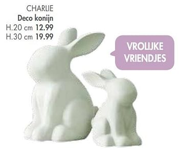Promotions Charlie deco konijn - Produit maison - Casa - Valide de 25/03/2019 à 28/04/2019 chez Casa