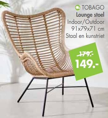 Promoties Tobago lounge stoel indoor-outdoor - Huismerk - Casa - Geldig van 25/03/2019 tot 28/04/2019 bij Casa