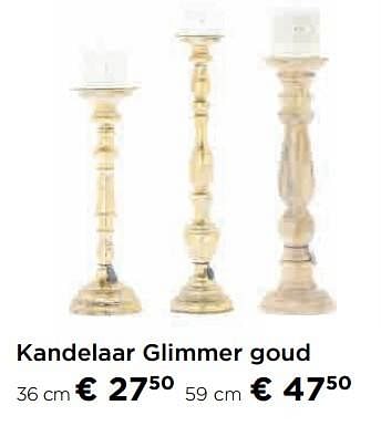 Promoties Kandelaar glimmer goud - Huismerk - Molecule - Geldig van 29/03/2019 tot 30/04/2019 bij Molecule