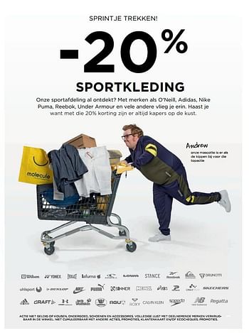 Promoties Sprintje trekken! -20% sportkleding - Puma - Geldig van 29/03/2019 tot 30/04/2019 bij Molecule
