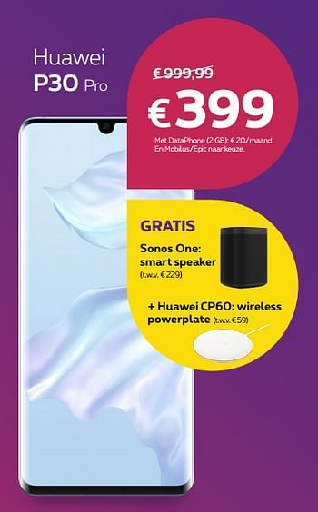 Promotions Huawei p30 pro - Huawei - Valide de 01/04/2019 à 30/04/2019 chez Proximus