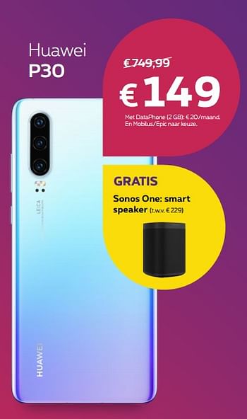Promoties Huawei p30 - Huawei - Geldig van 01/04/2019 tot 30/04/2019 bij Proximus