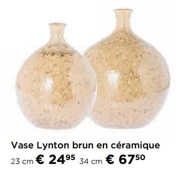 Promotions Vase lynton brun en céramique - Produit maison - Molecule - Valide de 29/03/2019 à 30/04/2019 chez Molecule