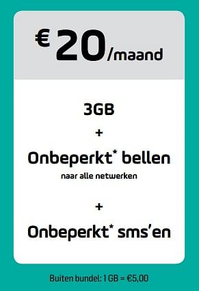 Promoties 3gb + onbeperkt bellen - Huismerk - Base - Geldig van 01/04/2019 tot 06/05/2019 bij Base