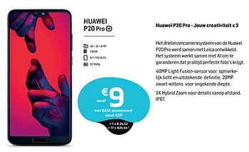 Promoties Huawei p20 pro - Huawei - Geldig van 01/04/2019 tot 06/05/2019 bij Base