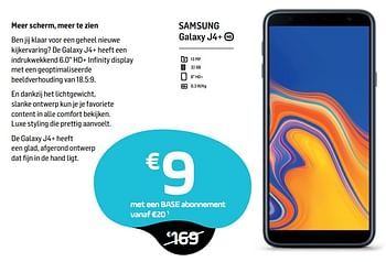 Promoties Samsung galaxy j4+ - Samsung - Geldig van 01/04/2019 tot 06/05/2019 bij Base