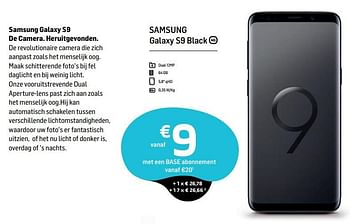 Promotions Samsung galaxy s9 black - Samsung - Valide de 01/04/2019 à 06/05/2019 chez Base