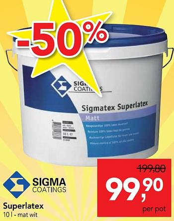 Promoties Superlatex mat wit - Sigma - Geldig van 10/04/2019 tot 23/04/2019 bij Makro