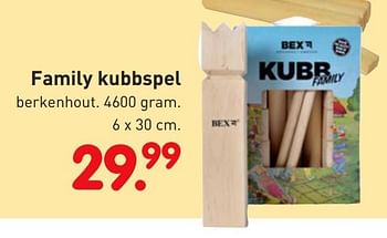 Promoties Family kubbspel - Bex - Geldig van 08/04/2019 tot 08/05/2019 bij Europoint