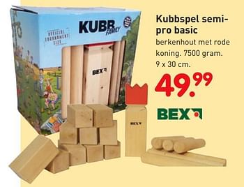 Promoties Kubbspel semipro basic - Bex - Geldig van 08/04/2019 tot 08/05/2019 bij Europoint