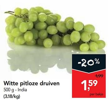 Promotions Witte pitloze druiven - Produit maison - Makro - Valide de 10/04/2019 à 23/04/2019 chez Makro