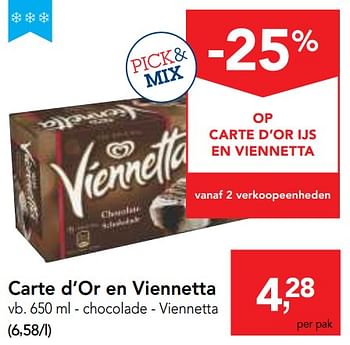 Promotions Carte d`or en viennetta chocolade - viennetta - Ola - Valide de 10/04/2019 à 23/04/2019 chez Makro