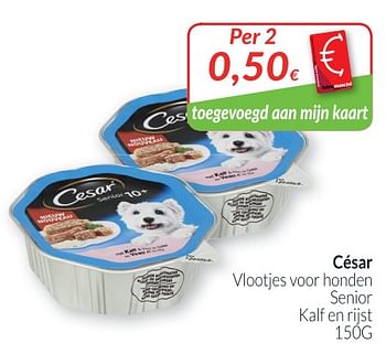 Promoties César vlootjes voor honden senior kalf en rijst - Cesar - Geldig van 01/04/2019 tot 30/04/2019 bij Intermarche