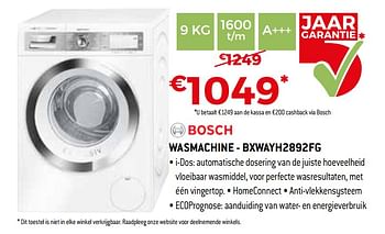 Promotions Bosch wasmachine - bxwayh2892fg - Bosch - Valide de 01/04/2019 à 30/04/2019 chez Exellent