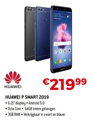 Promoties Huawei p smart 2019 - Huawei - Geldig van 01/04/2019 tot 30/04/2019 bij Exellent