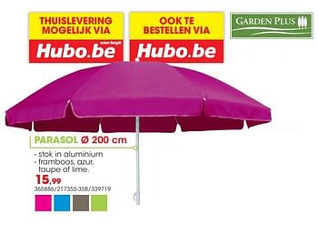 Garden Plus Parasol - Promotie Hubo