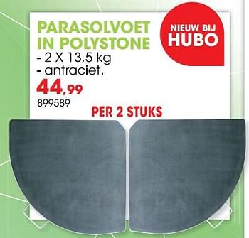 Promoties Parasolvoet in polystone - Merk onbekend - Geldig van 01/04/2019 tot 30/06/2019 bij Hubo