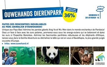 Promoties Ouwehands dierenpark jusqu`à une réduction de 36% - Huismerk - Lidl - Geldig van 25/03/2019 tot 09/06/2019 bij Lidl