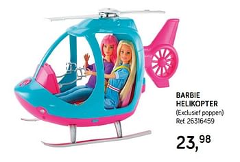 Promoties Barbie helikopter - Mattel - Geldig van 09/04/2019 tot 07/05/2019 bij Supra Bazar