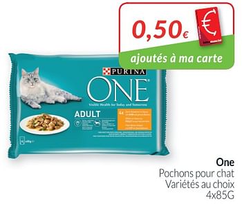 Promotions One pochons pour chat - Purina - Valide de 01/04/2019 à 30/04/2019 chez Intermarche