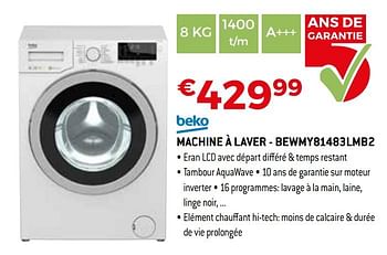 Promotions Beko machine à laver - bewmy81483lmb2 - Beko - Valide de 01/04/2019 à 30/04/2019 chez Exellent